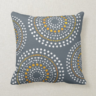 Primitief Boho Mosaic Pattern Gold Grey Kussen