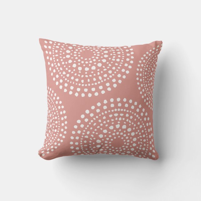 Primitief Boho Mosaic Pattern Soft Coral Kussen (Voorkant)