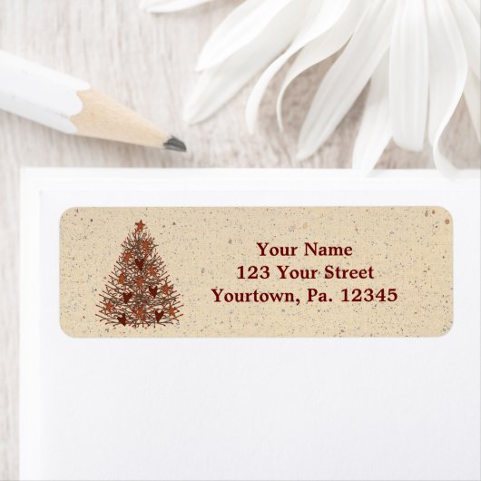 Primitief boomadreslabel etiket (Insitu)