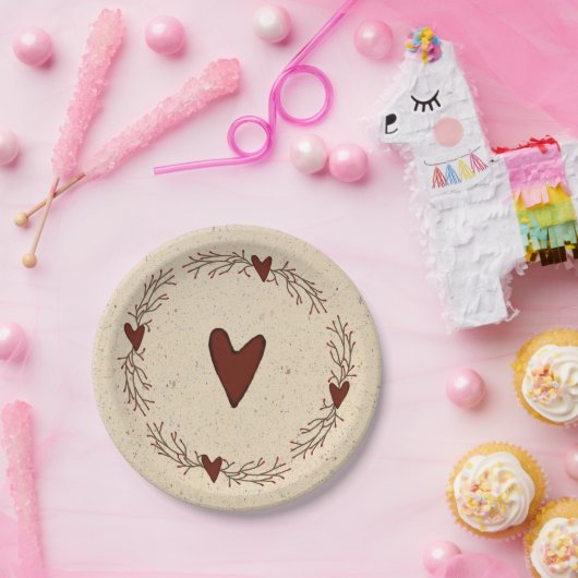 Primitief Bord hartenpapier (Feest)