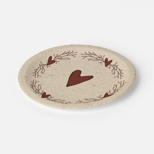 Primitief Bord hartenpapier (Gekanteld)