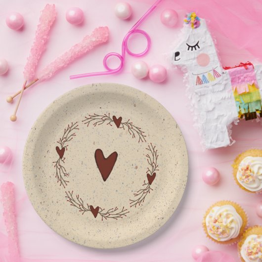 Primitief Bord hartenpapier (Feest)