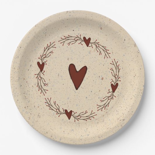 Primitief Bord hartenpapier (Voorkant)