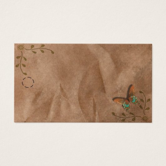 Primitief Butterfly Hang Label Visitekaartje (Voorkant)