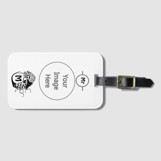 Primitief Chambered Nautilus Monogram Bagagelabel (Voorkant (horizontaal))