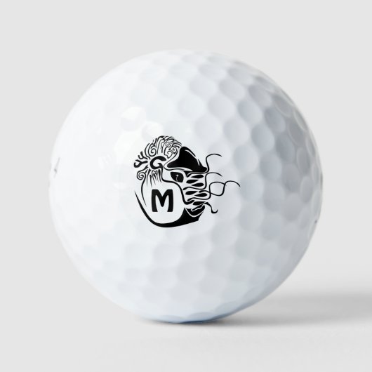 Primitief Chambered Nautilus Monogram Golfballen (Voorkant)
