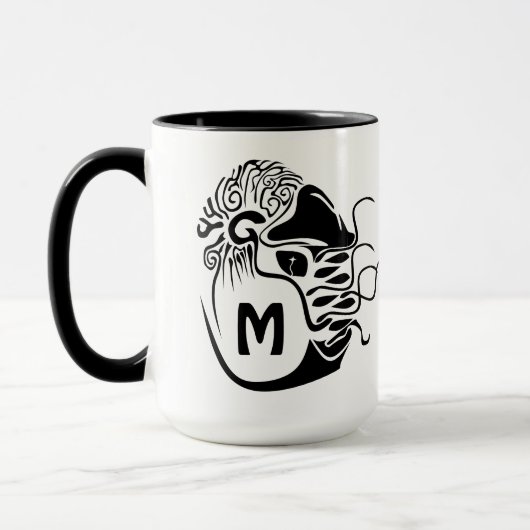 Primitief Chambered Nautilus Monogram Mok (Links)