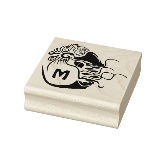 Primitief Chambered Nautilus Monogram Rubberstempel (Stempel)
