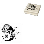 Primitief Chambered Nautilus Monogram Rubberstempel (Gestempeld)