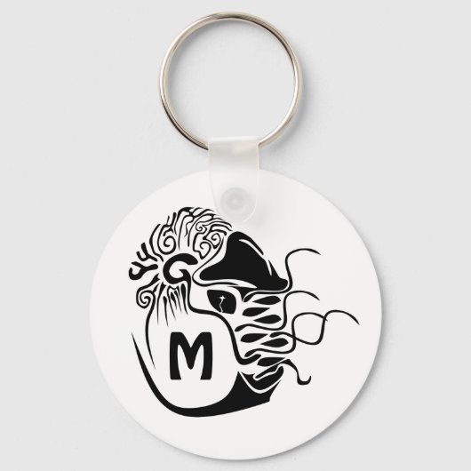 Primitief Chambered Nautilus Monogram Sleutelhanger (Voorkant)