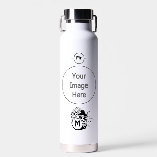 Primitief Chambered Nautilus Monogram Waterfles (Voorkant)