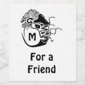 Primitief Chambered Nautilus Monogram Wijn Etiket (Enkel label)