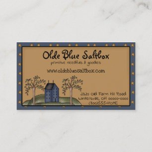 Primitief Country Blue Saltbox House Visitekaartje
