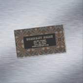 Primitief cowboy western land met gelooid leder magnetisch visitekaartje (Voorbeeld)