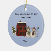 Primitief - Eerste Kerstmis in ons nieuwe thuis Keramisch Ornament (Links)