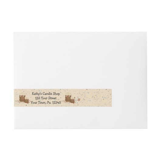 Primitief etiket kaarsen met wieltjes adreslabel wikkel (Voorkant)