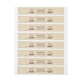 Primitief etiket kaarsen met wieltjes omwikkelbaar adreslabel (Vel)