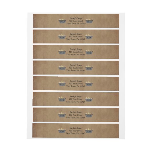 Primitief etiket van onafgewerkte zepen adreslabel wikkel (Vel)
