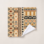 Primitief etnisch tribaal patroon in aardkleuren bad handdoek (Wasdoekje)