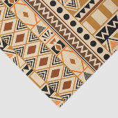 Primitief etnisch tribaal patroon in aardkleuren tissuepapier (Detail)