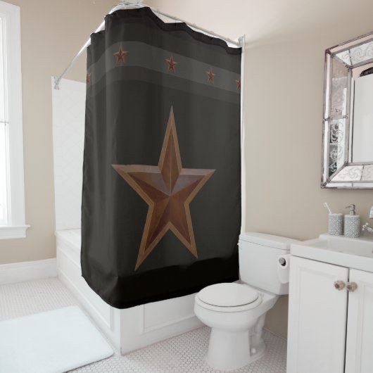 Primitief Farmhouse Barn Star Shower-gordijn Douchegordijn (In situ)
