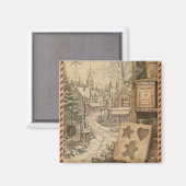 Primitief Gemberkoekdorp Magneet (Voorkant / Achterkant)