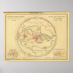 Primitief geografische gebied van de Grecs Poster