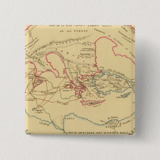 Primitief geografische gebied vierkante button 5,1 cm (Voorkant)