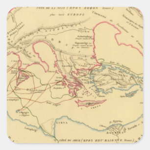 Primitief geografische gebied vierkante sticker