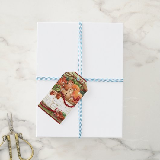 Primitief Gingerbread Basket Gift Label Cadeaulabel (Met Touw)