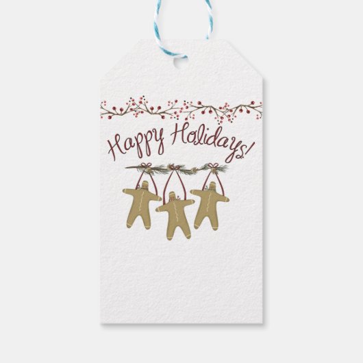 Primitief Gingerbread Basket Gift Label Cadeaulabel (Achterkant)