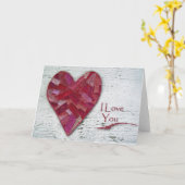 Primitief hart en hout, ik hou van je kaart (Gele Bloem)