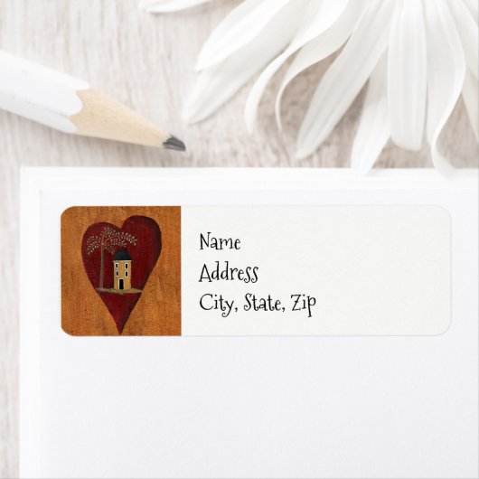 Primitief hart etiket (Insitu)