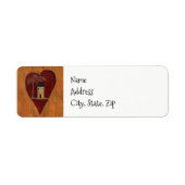 Primitief hart etiket (Voorkant)