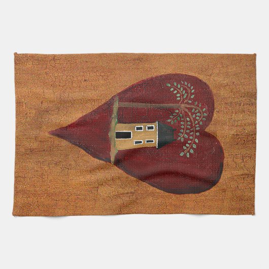 Primitief hart theedoek (Horizontaal)