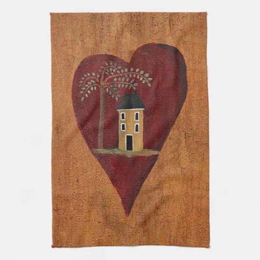 Primitief hart theedoek (Verticaal)