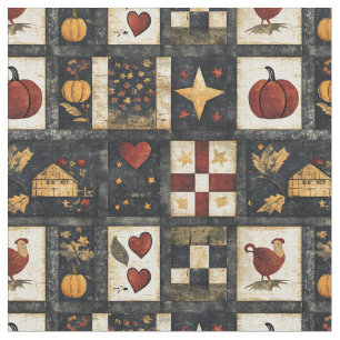 Primitief herfst quilt patroon boerenoogst stof