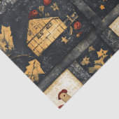 Primitief herfst quilt patroon | boerenoogst tissuepapier (Detail)