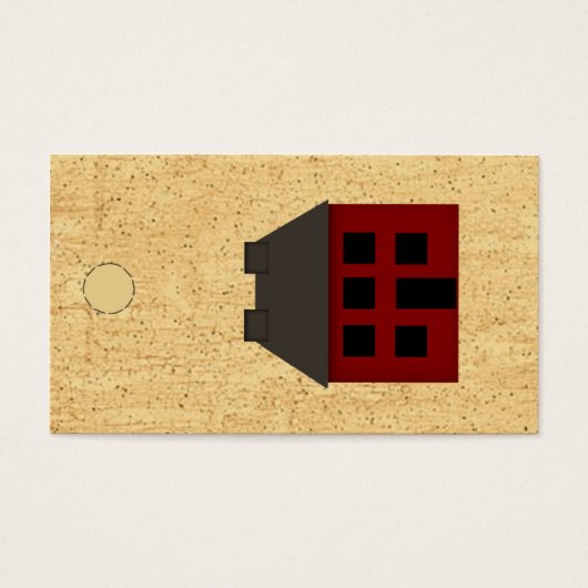 Primitief House Hang Label Visitekaartjes (Voorkant)