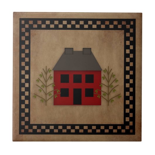 Primitief House Tile Tegeltje (Voorkant)