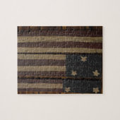 Primitief hout Amerikaanse vlag Legpuzzel (Horizontaal)