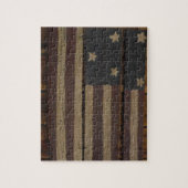 Primitief hout Amerikaanse vlag Legpuzzel (Verticaal)