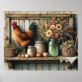 Primitief Hout Landschap Plank 1 Poster