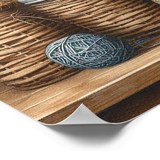 Primitief Hout Landschap Plank 2 Poster (Hoek)