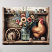 Primitief Hout Landschap Plank 4 Poster (Voorkant)