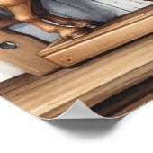 Primitief Hout Landschap Plank 8 Poster (Hoek)