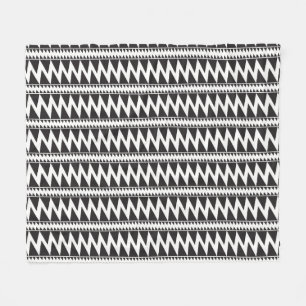 Primitief Indische Pomo Pattern Black White Fleece Deken
