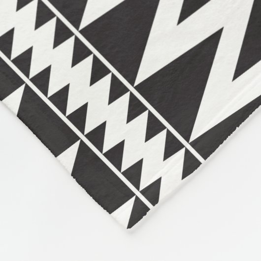 Primitief Indische Pomo Pattern Black White Fleece Deken (Hoek)