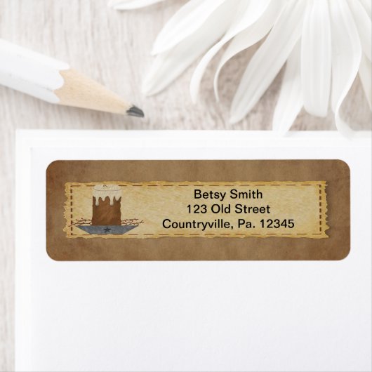 Primitief kaarsadreslabel etiket (Insitu)