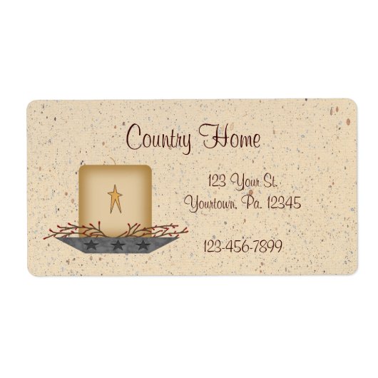 Primitief kaarsenetiket etiket (Voorkant)